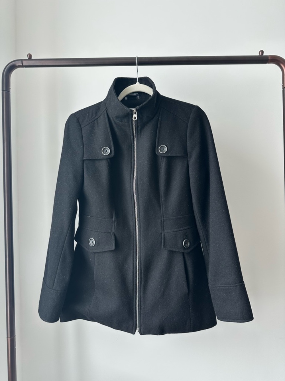 Nautica black wool coat